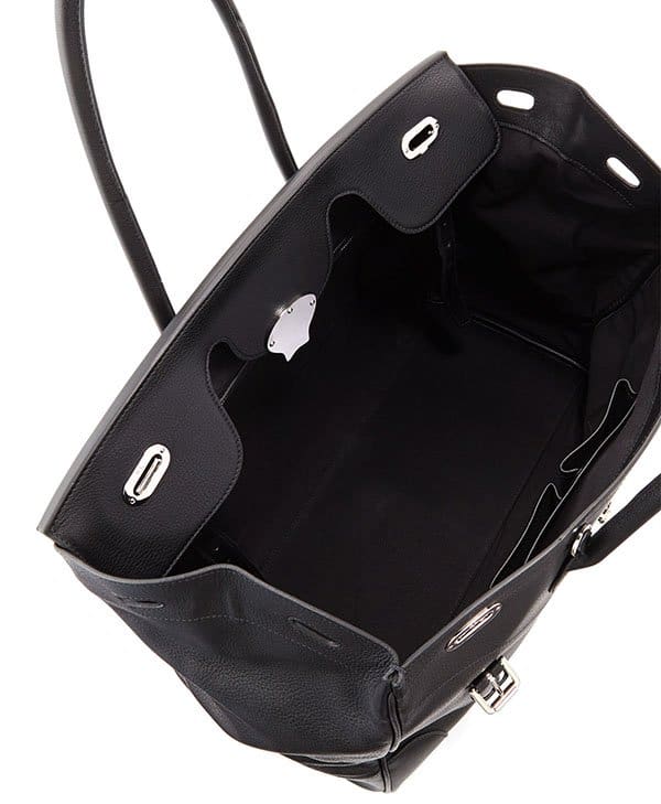 Detailed view of the Ralph Lauren Ricky 40 Large Calfskin Satchel Bag