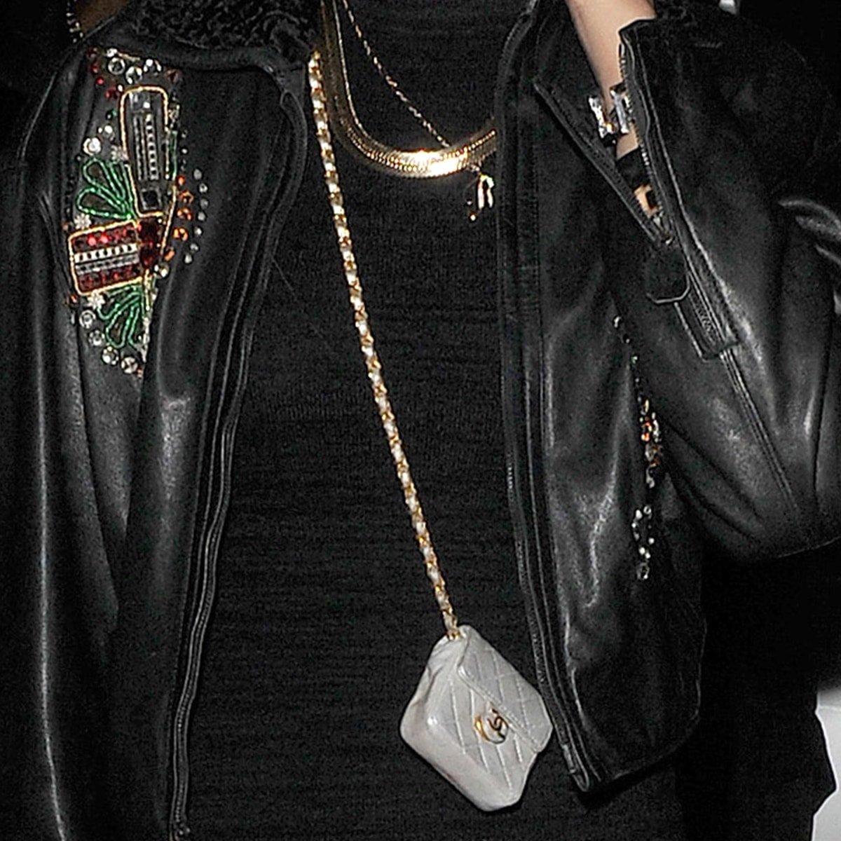 Rihanna + Chanel Crochet Leather Fringe Bag