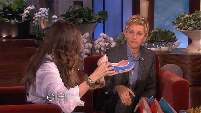 Sarah Jessica Parker shows off her new shoe line on "The Ellen DeGeneres Show"