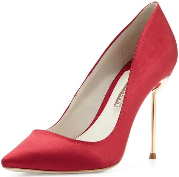 Sophia Webster Red Coco 5 Satin Point-toe Pump Ruby
