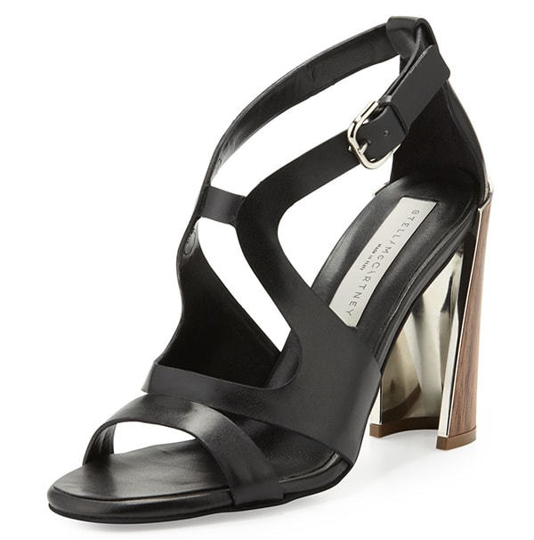 Stella McCartney Wooden-Heel Cutout Sandals