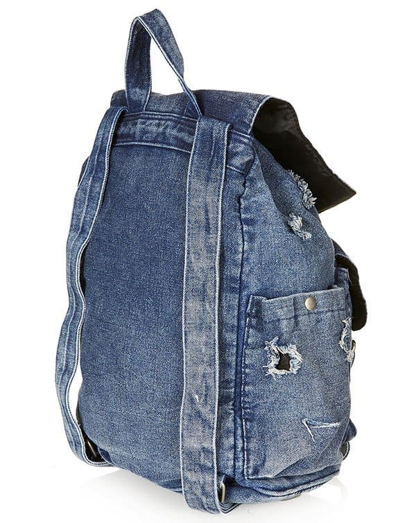 Topshop Ripped Denim Backpack