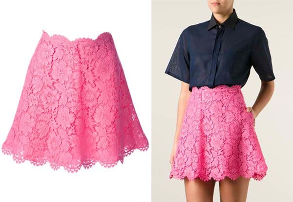 Valentino Floral Lace Skirt