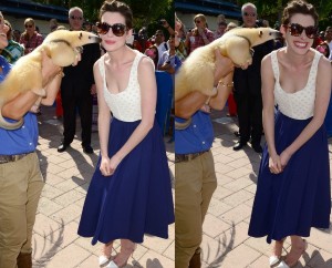 Anne Hathaway Gets Kiss from Anteater in Osman and Gianvito Rossi