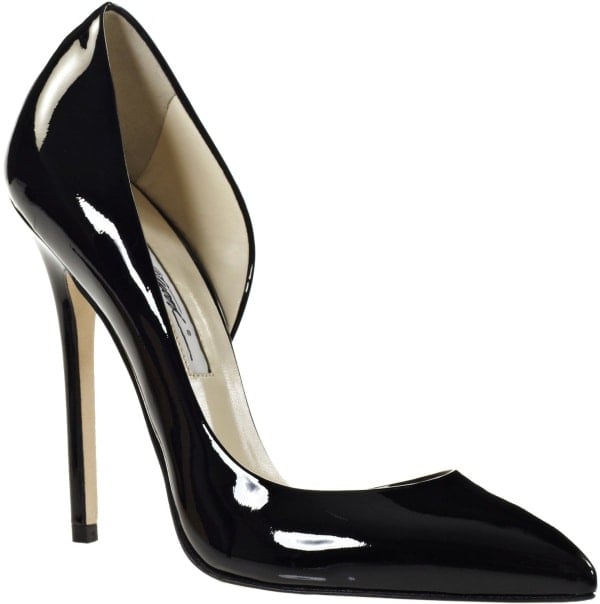 Brian Atwood "Patty" Pumps in Black Patent Leather