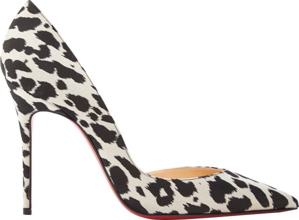 Christian Louboutin "Iriza" Pumps in Black and White Leopard Print