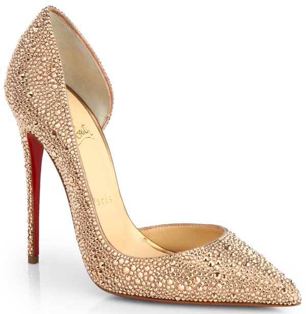 Christian Louboutin "Iriza" d'Orsay Pumps in Strass Champagne