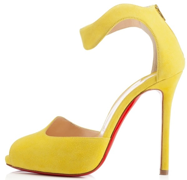 Canary Yellow Suede Christian Louboutin Leonor Fini Heels