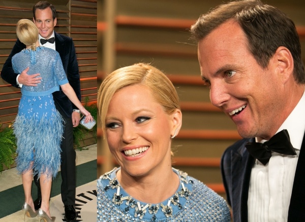 Elizabeth Banks with Will Arnett at the 2014 Vanity Fair Oscar Party held at Sunset Plaza in West Hollywood, California, on March 2, 2014