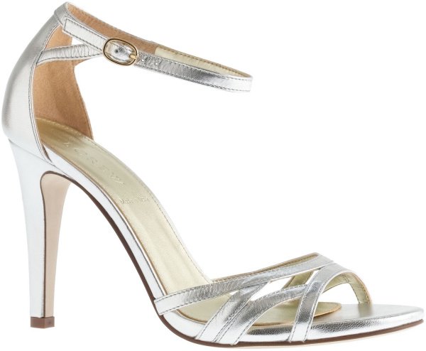 J. Crew "Lillian" Sandals in Metallic Silver