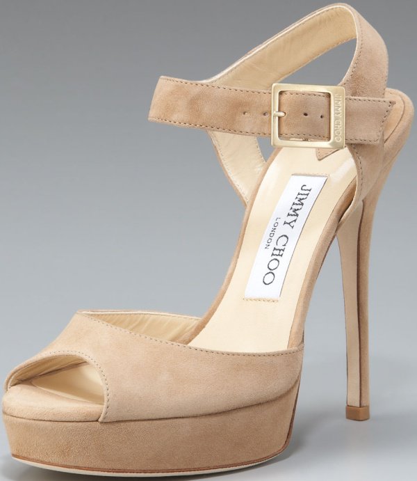 Jimmy Choo "Linda" Sandals in Nude