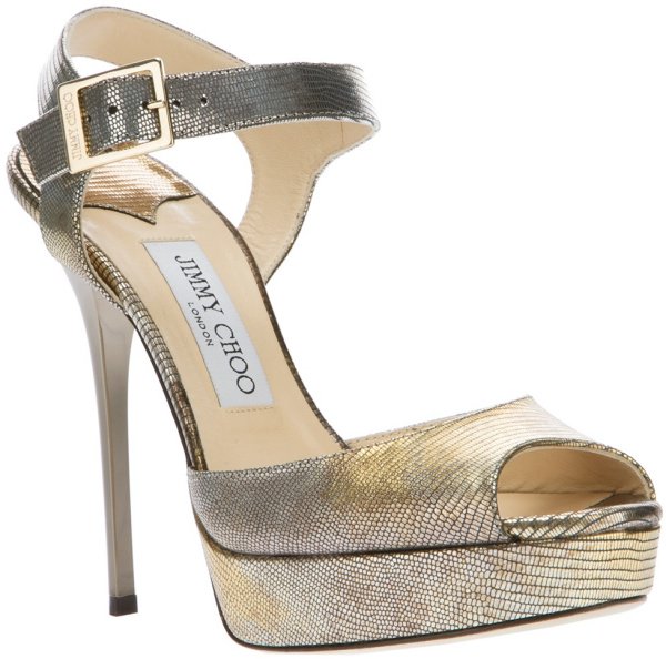 Jimmy Choo "Linda" Sandals in Silver