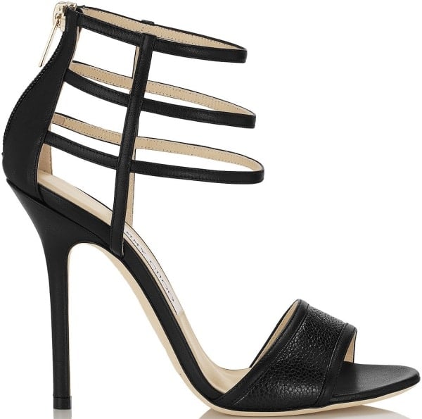 Jimmy Choo "Tolka" Sandals in Black Nappa Leather