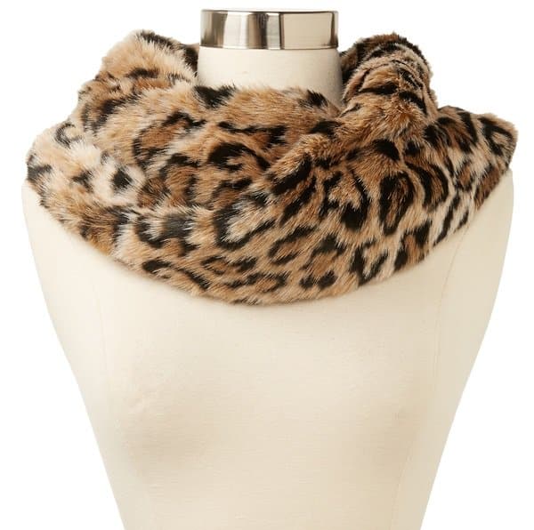 Juicy Couture Leopard Print Faux Fur Infinity Scarf
