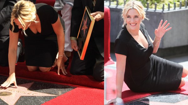 Kate Winslet looking radiant at the unveiling of her star on the Hollywood Walk of Fame