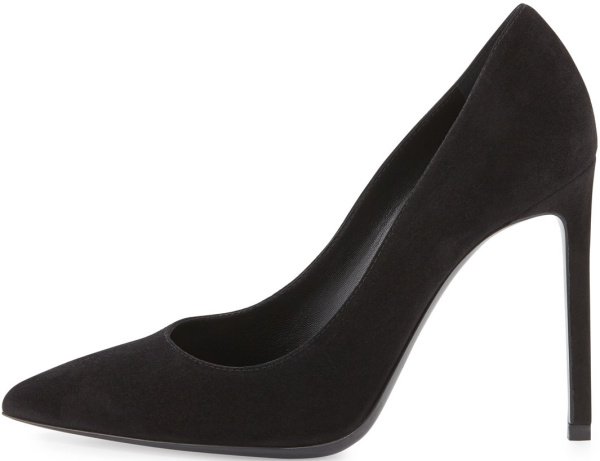 Saint Laurent "Paris" Pumps in Black Suede