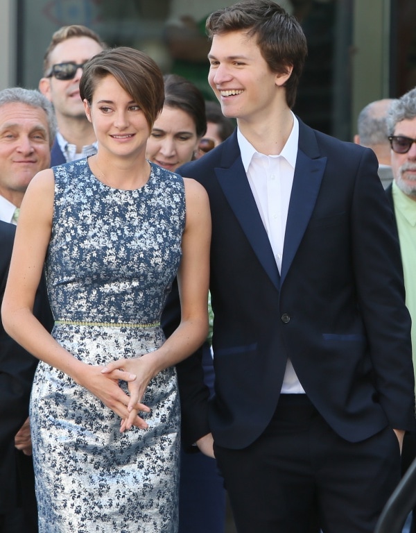 Shailene Woodley with her Divergent and The Fault in Our Stars co-star Ansel Elgort at Kate Winslet's Hollywood Walk of Fame Ceremony