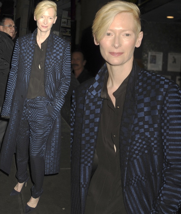 Tilda Swinton at a screening of 'Only Lovers Left Alive' hosted by The Cinema Society and W magazine's Editor-in-Chief Stefano Tonchi at Landmark’s Sunshine Cinema in New York City on March 12, 2014