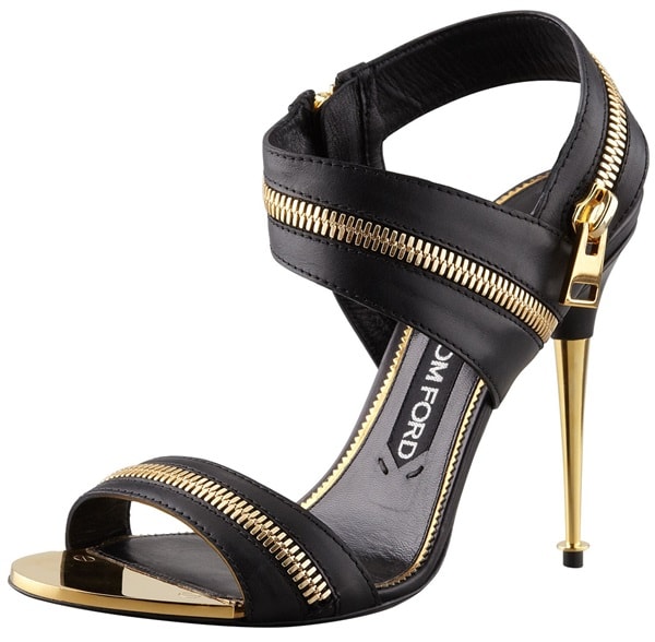 Tom Ford Metal-Heel Zipper Sandals