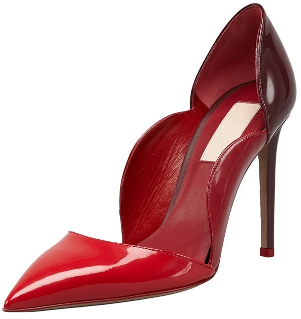 Valentino Rouge Absolute Scalloped Sides Two-Tone d'Orsay Pumps