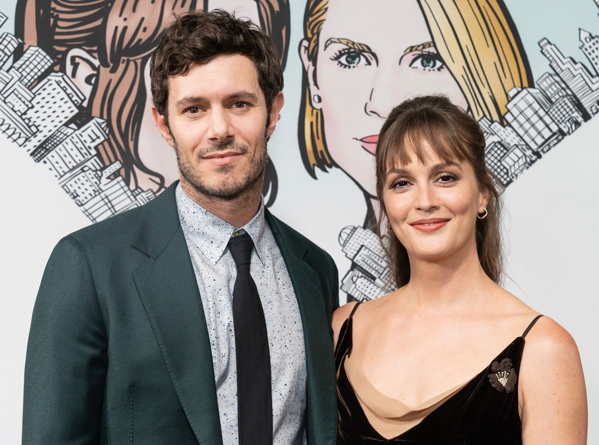 Adam Brody and Leighton Meester, in a Prada dress, attend FX's "Fleishman Is In Trouble" New York premiere