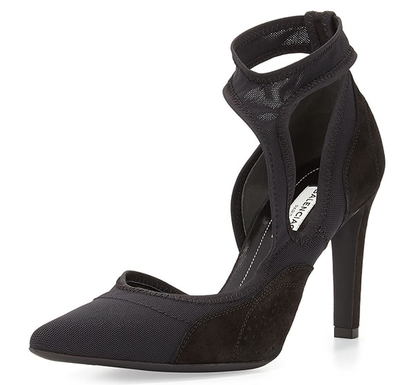 Balenciaga Mesh Point-Toe Cutout Pumps