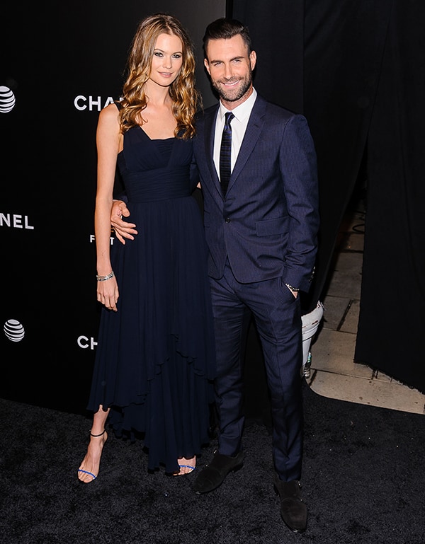 Behati Prinsloo and Adam Levine at the 'Begin Again' premiere during the 2014 Tribeca Film Festival at BMCC Tribeca PAC in New York City on April 26, 2014