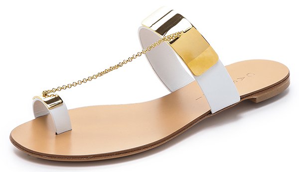 Casadei Metal Plating Sandals White