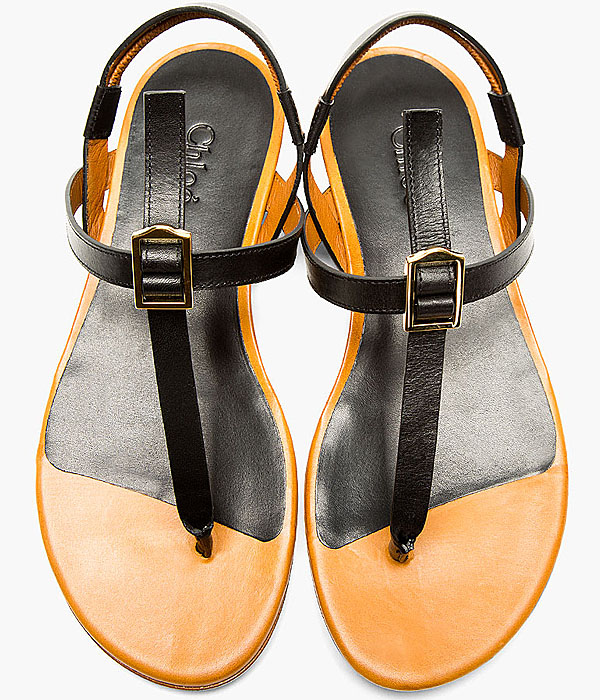Chloe Buckled T-Strap Sandals