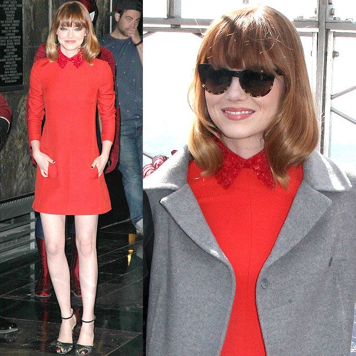 Emma Stone enchanted fashion enthusiasts with her elegant Peter Pan-collared Valentino dress