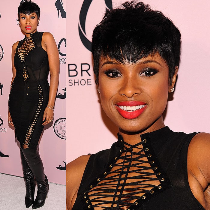 Jennifer Hudson shows off her cropped hair and edgy vibes at the Brown Shoe Company's Celebration of 100 Years on New York Stock Exchange