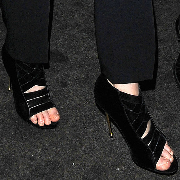 Jennifer Lawrence's Tom Ford fall 2014 velvet ankle boots