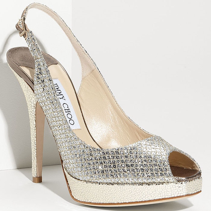 Jimmy Choo Clue Glitter Slingback Pumps