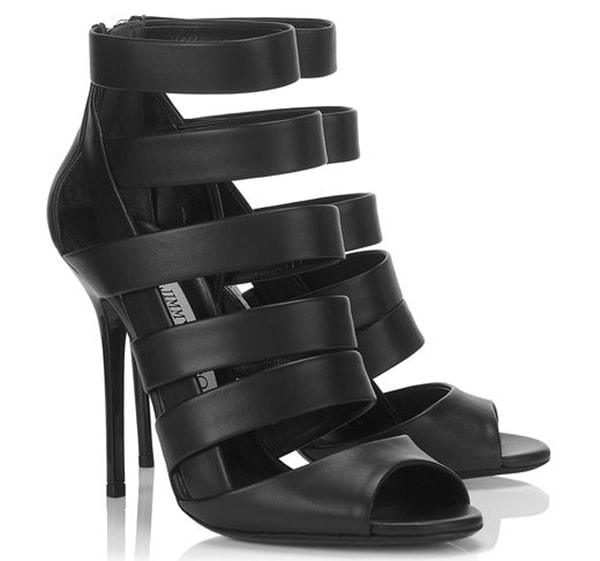 Jimmy Choo Damsen Black Nappa Leather Sandals