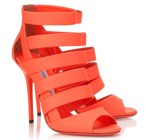 Jimmy Choo Damsen Neon Flame Sandals