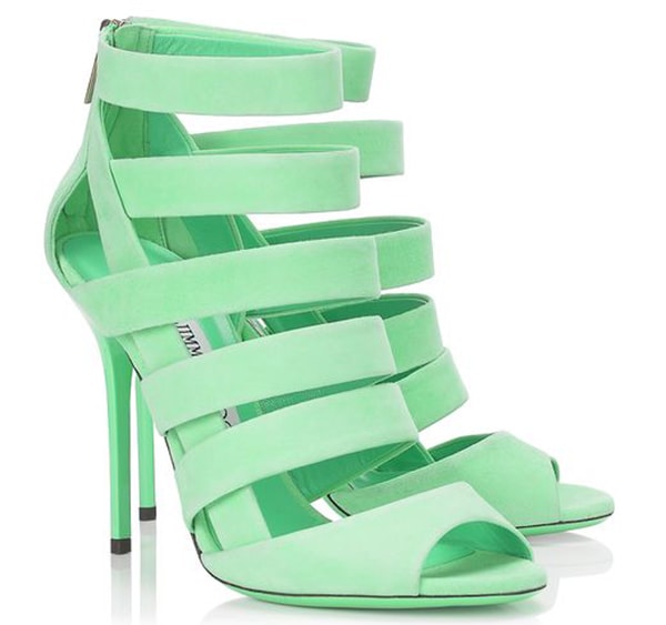 Jimmy Choo Damsen Peppermint Suede Sandals