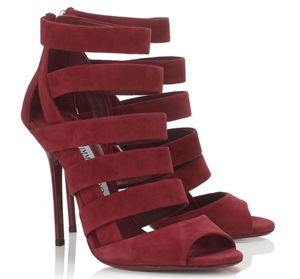 Jimmy Choo Damsen Ruby Suede Sandals