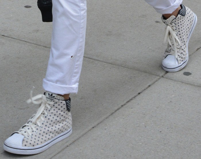 Karolina Kurkova wearing adidas Originals “Vulc Star” sneakers