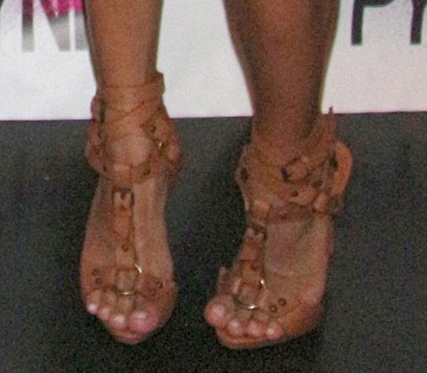 Karrueche Tran's feet in Giuseppe Zanotti sandals