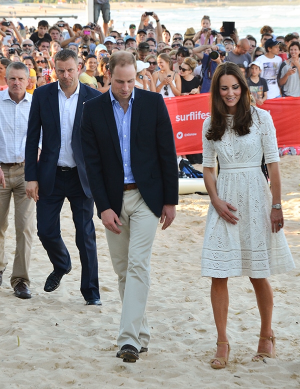 Catherine, Duchess of Cambridge, and Prince William, Duke of Cambridge, visiting Manly Beach on Sydney’s north shore during their royal tour of Australia