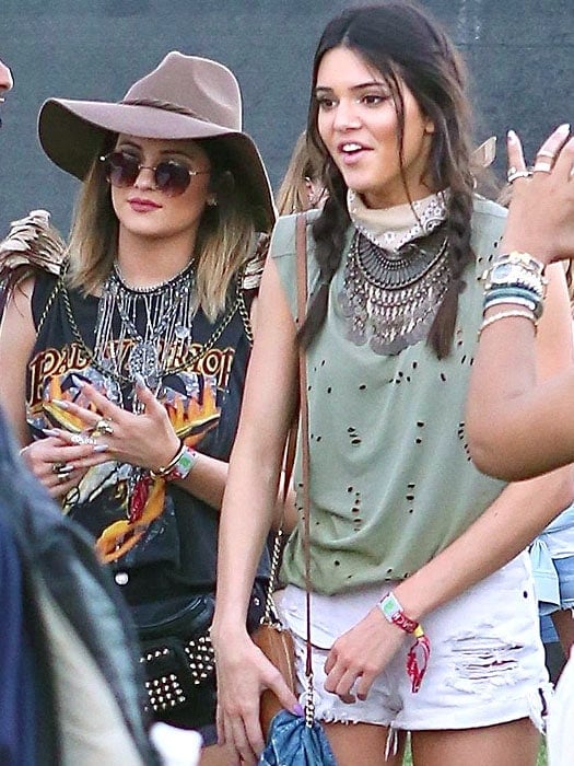 Kylie and Kendall Jenner at the first day of week 2 of the 2014 Coachella Music Festival held in Indio, California, on April 18, 2014