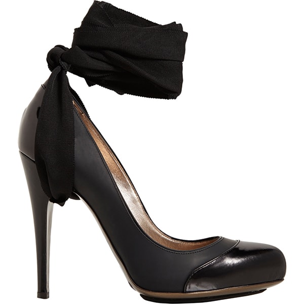 Lanvin Cap-Toe Ankle-Strap Pumps in Black