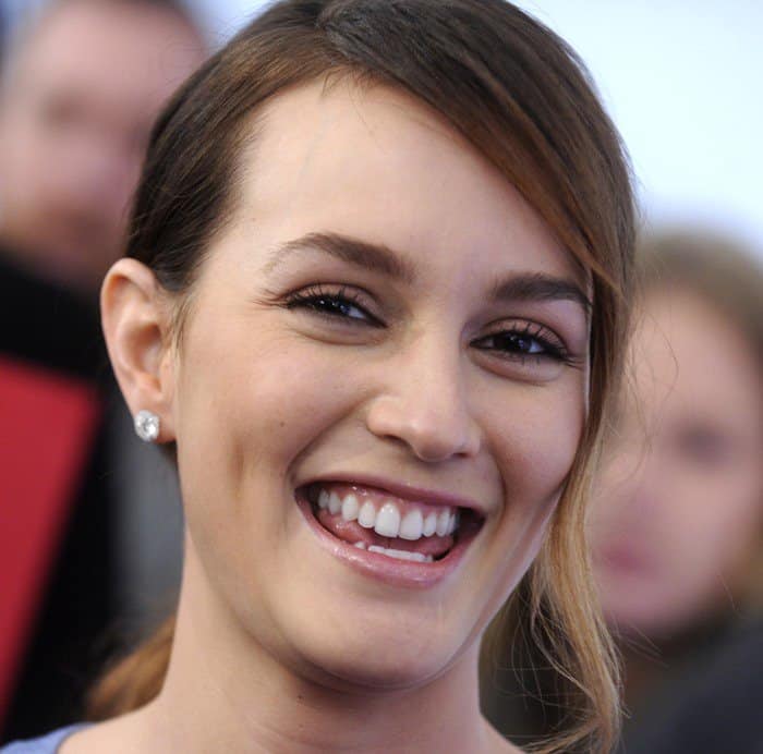 Leighton Meester wears her hair in a ponytail at the "Life Partners" premiere