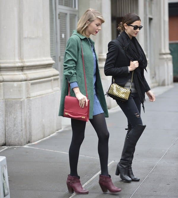 Lily Aldridge and Taylor Swift head out for lunch in Soho, New York City