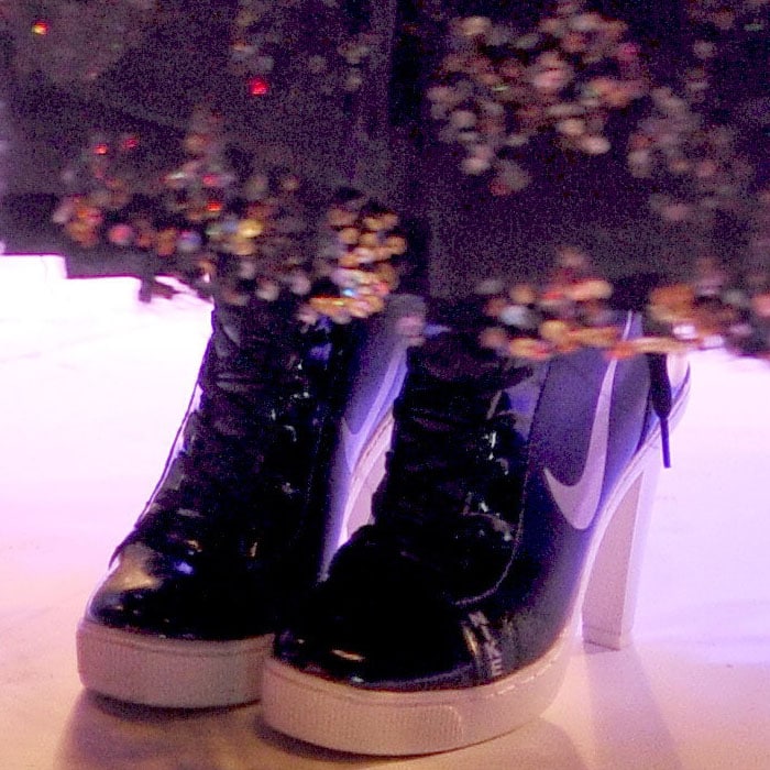 Lily Allen's Nike SB high-heel, high-top sneakers