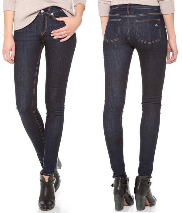 How To Wear Dark Denim Jeans Like RHW For Model Off-Duty Vibe