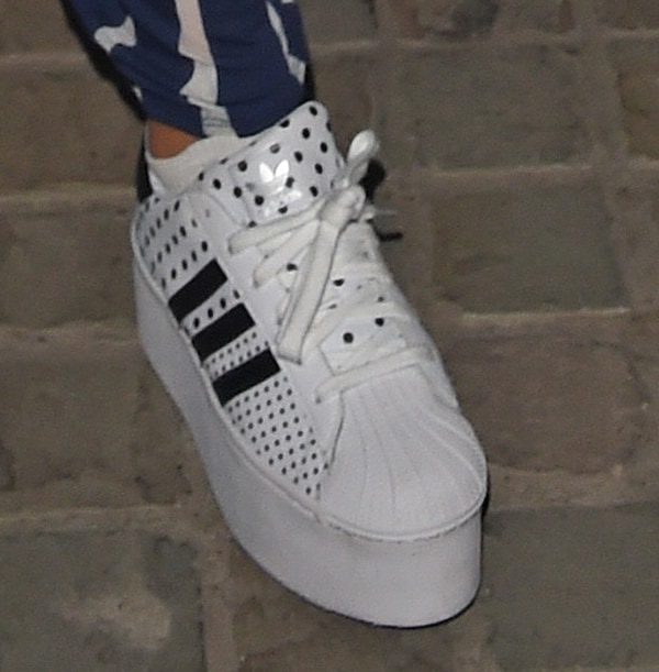 Rita Ora's adidas Originals "superstar 2 platform up ef" polka dots sneakers