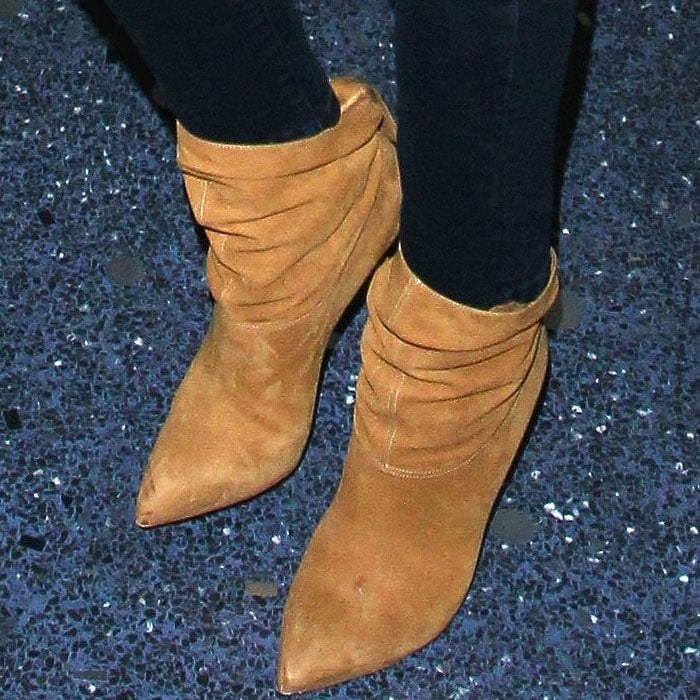 Rosie Huntington-Whiteley's Brian Atwood "Cosmic" booties with nearly 5-inch heels