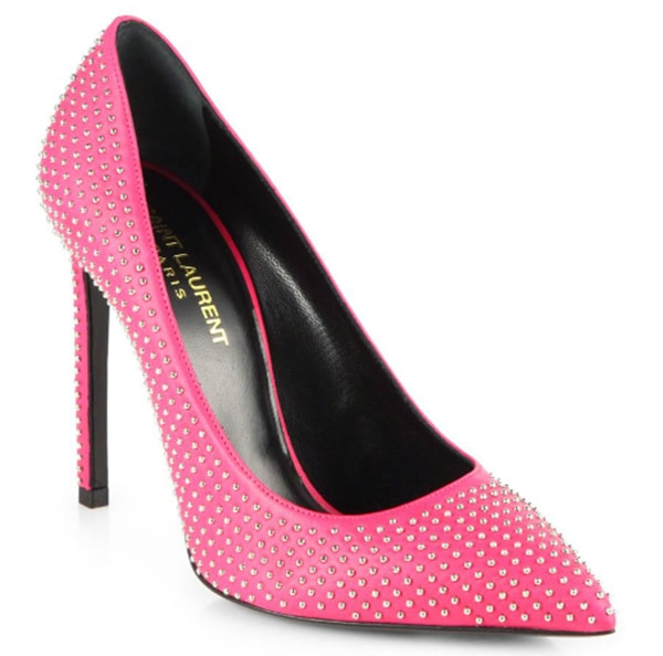 Saint Laurent Paris Studded Pumps Pink