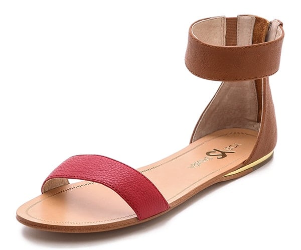 Yosi Samra Cambelle Flat Sandals Chili Red